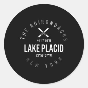 Sticker Rond Adirondacks Lake Placid New York Ski Snowbo