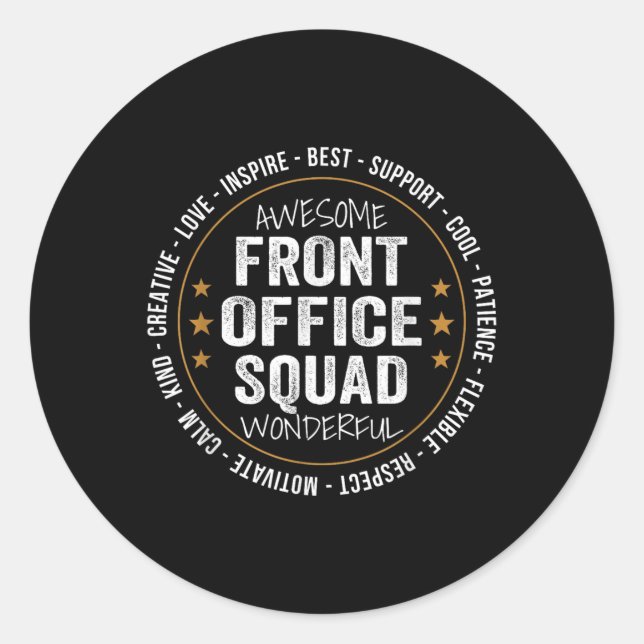 Sticker Rond Admin Istant Funny Front Office Équipe École (Devant)
