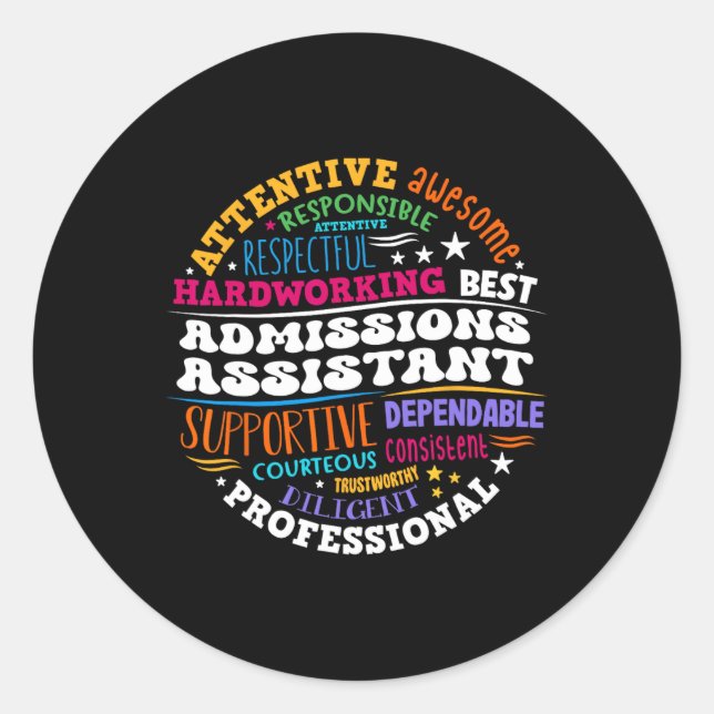 Sticker Rond Admissions Istant Squad Life Teacher Appreciation  (Devant)