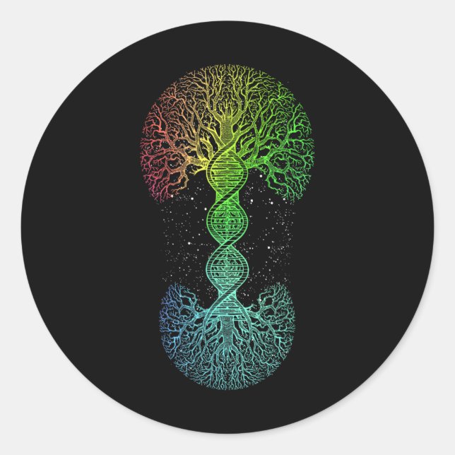 Sticker Rond Adn Arbre De Vie Science De La Génétique Jour des  (Devant)