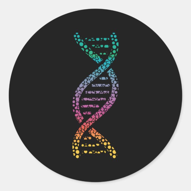 Sticker Rond Adn Molecular World Genes Biology Geek (Devant)