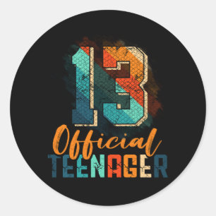Sticker Rond Adolescent officiel 13e anniversaire 13 ans Annive