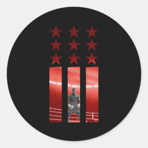 Sticker Rond Adonis Creed Neuf Étoiles Trois Bars Rouge