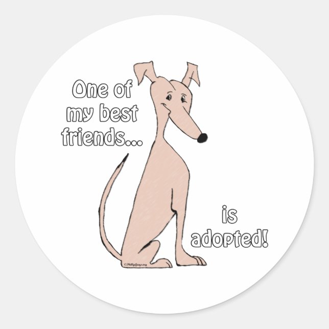 Sticker Rond Adopté~Rouge (Devant)