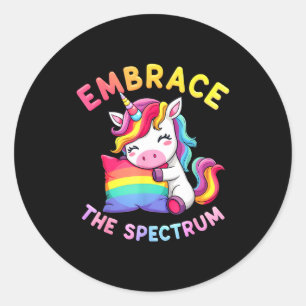 Sticker Rond Adopter la licorne du spectre de la sensibilisatio