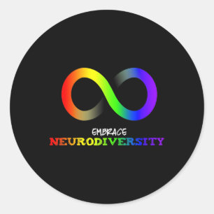 Sticker Rond Adopter la neurodiversité Autisme TSA TDAH Infini