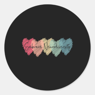 Sticker Rond Adopter la Neurodiversité Sensibilisation à l'Auti