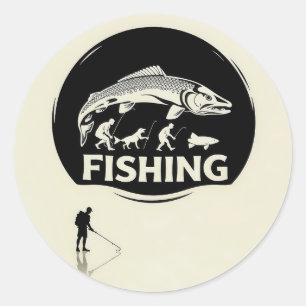 Sticker Rond Adopter l'art de la pêche : un voyage à travers Ti