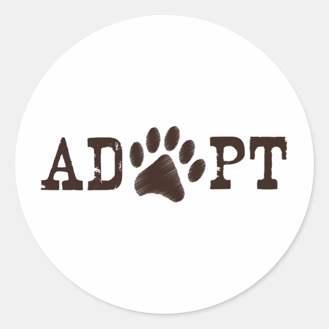 Sticker Rond Adopter un animal (Devant)
