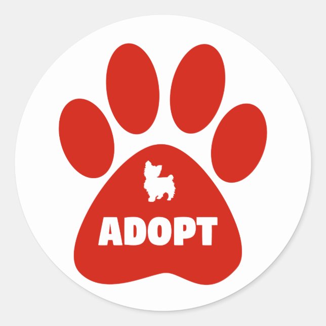 Sticker Rond Adopter un animal de compagnie (Devant)