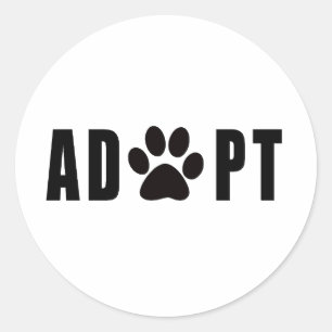Sticker Rond Adopter un animal de compagnie