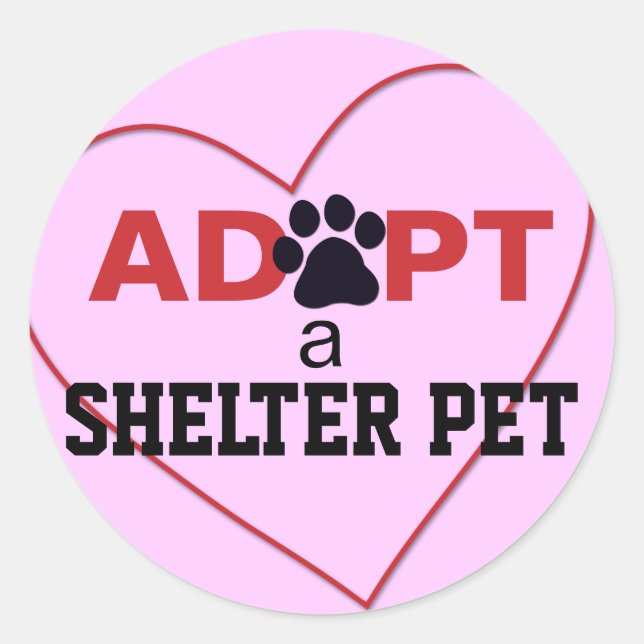 Sticker Rond Adopter un animal domestique (Devant)
