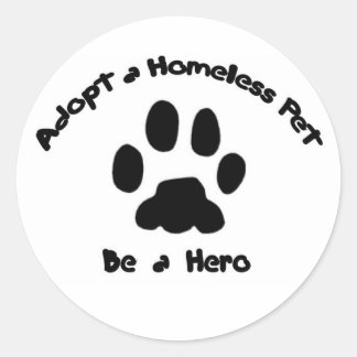 Sticker Rond Adopter Un Animal Sans Abri