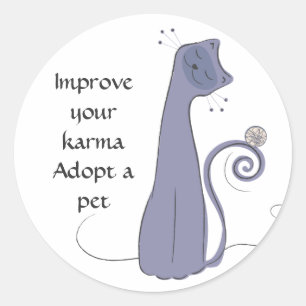 Sticker Rond Adopter un chat