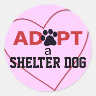 Sticker Rond Adopter un chien de refuge
