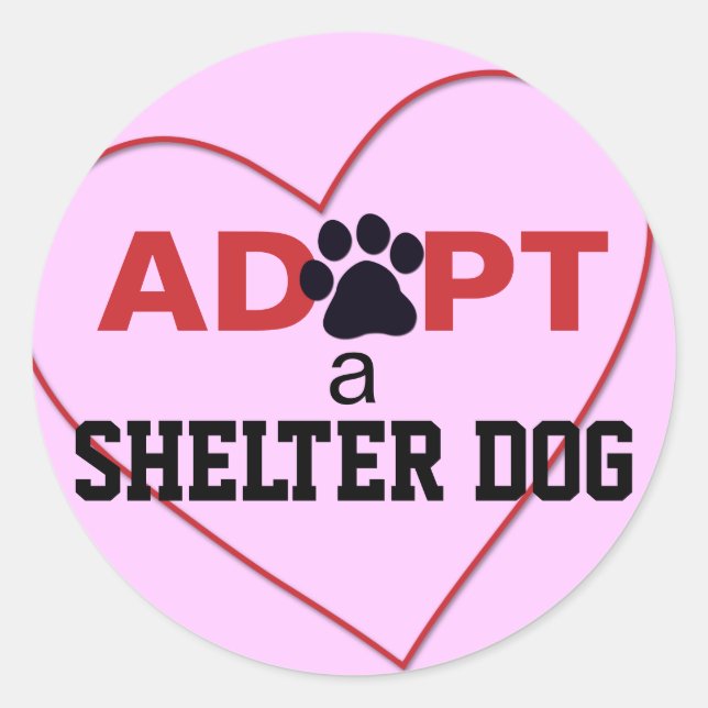 Sticker Rond Adopter un chien de refuge (Devant)