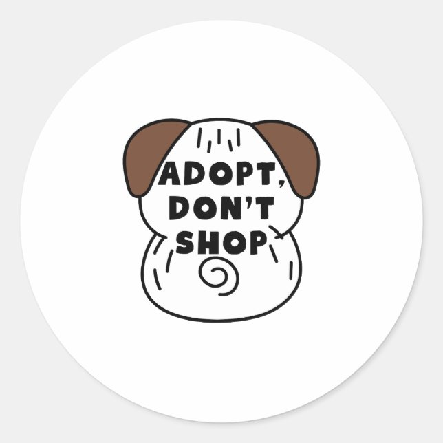 Sticker Rond Adopter une journée d'hébergement pour animaux dom (Devant)