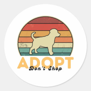Sticker Rond Adoptez Don’t Shop - Abri Pet Day Awareness