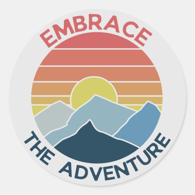 Sticker Rond Adoptez l'aventure montagne temps d'aventure (Devant)