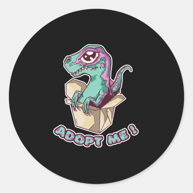 Sticker Rond Adoptez-moi mignon Raptor Baby (Devant)