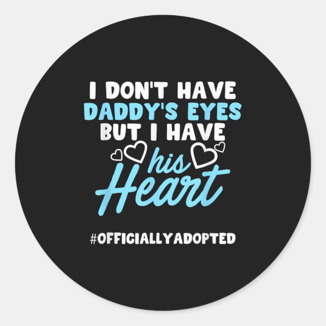 Sticker Rond Adoption Announcement Day Family Dad Heart  (Devant)