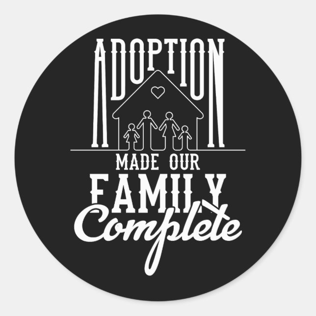Sticker Rond Adoption Rendu Notre Famille Complète Gotcha Day F (Devant)