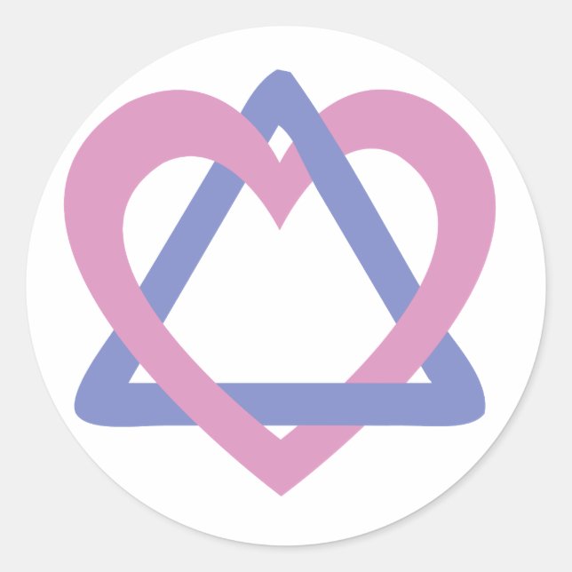 Sticker Rond Adoption Triangle bleu rose (Devant)