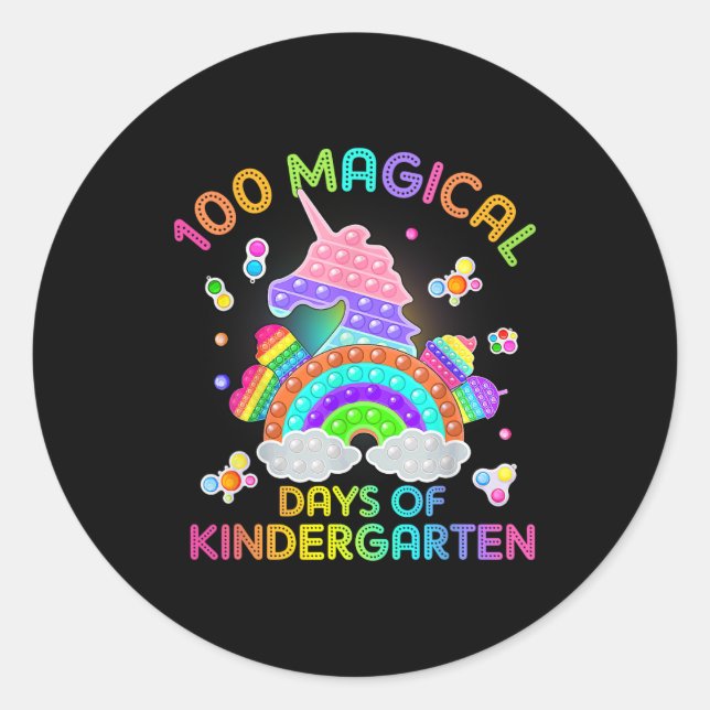 Sticker Rond Adorable 100 Jours De Magical Kinder Learning Scho (Devant)