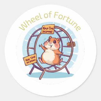 Sticker Rond Adorable Humour Hamster - Roue de Fortune Parodie