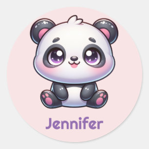 Sticker Rond Adorable Kawaii Panda Conception personnalisée