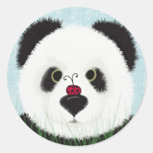 Sticker Rond Adorable Ours De Panda