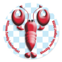 Adorable Rouge Homard Coeur Pincers À damiers Bleu