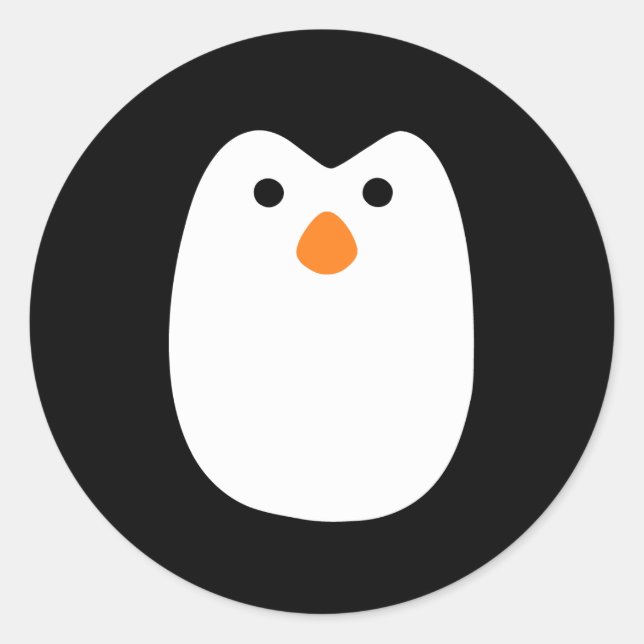 Sticker Rond adorable visage de manchot mignon (Devant)