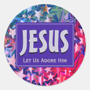 Sticker Rond ADORONS-LE Jésus Noël