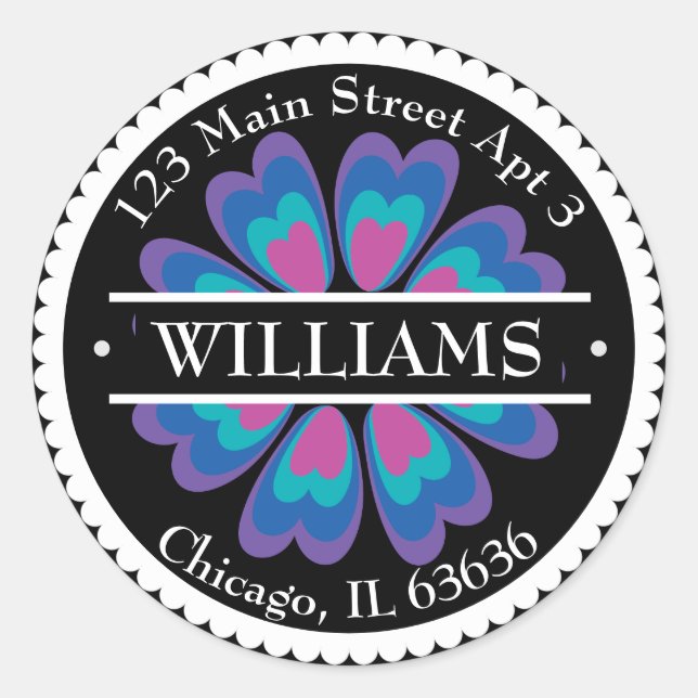 Sticker Rond Adresse de la fleur mexicaine (Devant)