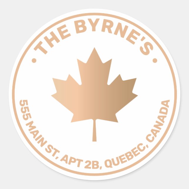 Sticker Rond Adresse de la rue Maple Leaf (Devant)