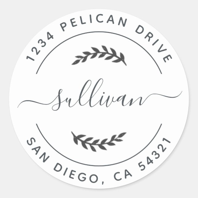 Sticker rond adresse de retour (Devant)