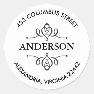 Sticker Rond Adresse de retour avec Emblème décoratif