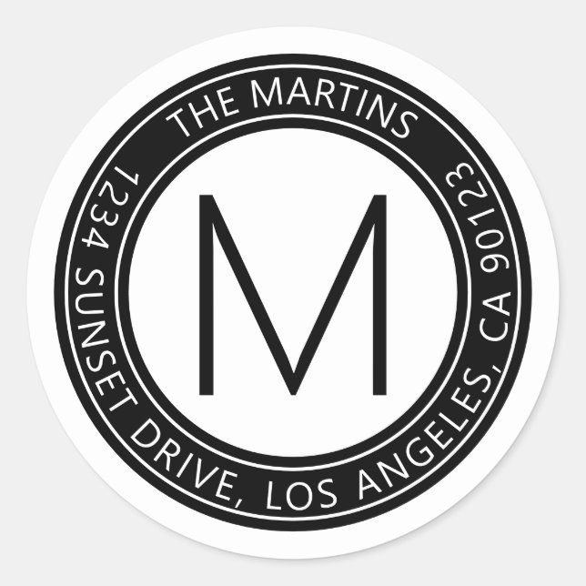Sticker Rond Adresse de retour circulaire ou message texte circ (Devant)