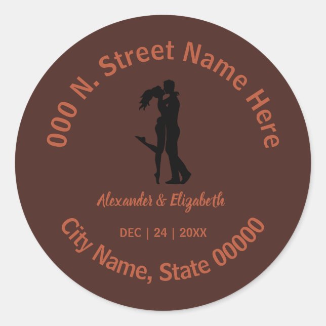Sticker Rond Adresse de retour Classic Dark and Earthy (Devant)