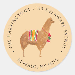 Sticker Rond Adresse de retour d'animal de compagnie dessinée à