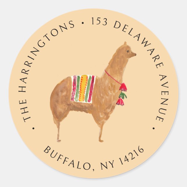 Sticker Rond Adresse de retour d'animal de compagnie dessinée à (Devant)
