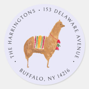 Sticker Rond Adresse de retour d'animal mignon dessinée à la ma