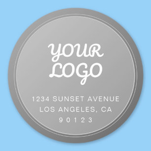 Sticker Rond Adresse de retour de votre logo Gray Gradient uniq