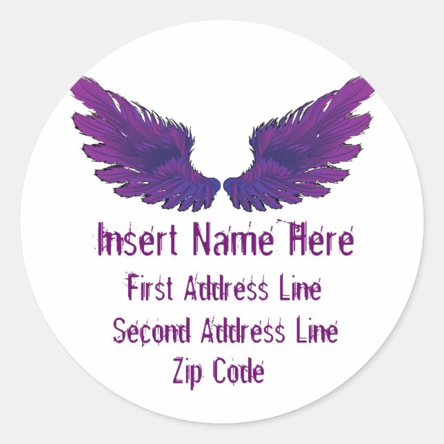 Sticker Rond Adresse de retour des ailes (Devant)