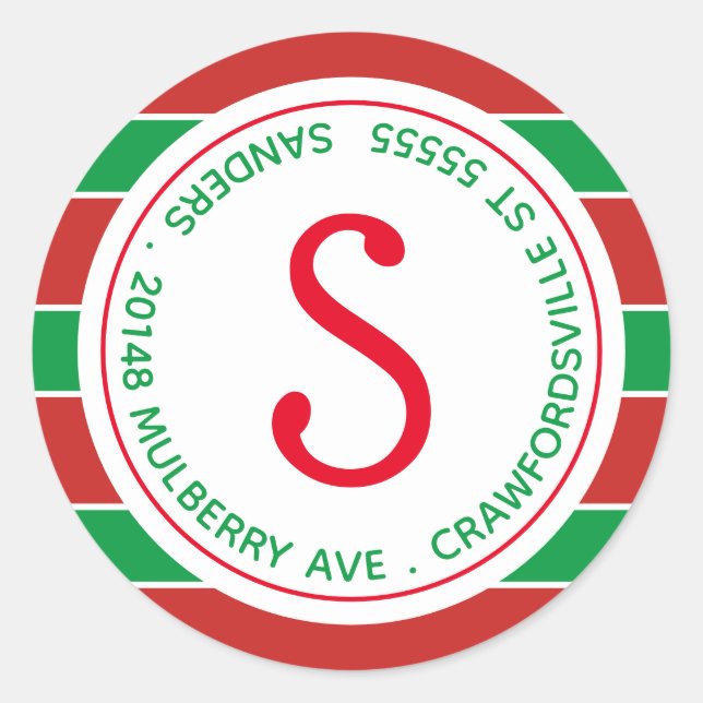 Sticker Rond Adresse de retour des bandes monographiques tradit (Devant)