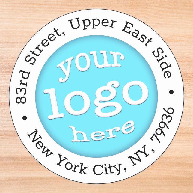 Sticker Rond Adresse de retour du logo d'entreprise personnalis (Personalized Company Business Logo Return Address Classic Round Sticker)