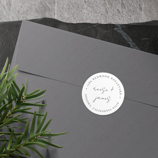 Sticker Rond Adresse de retour du Mariage de script minimal mod (Créateur téléchargé)