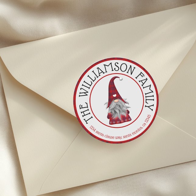 Sticker Rond Adresse de retour du nom de famille mignonne (Créateur téléchargé)