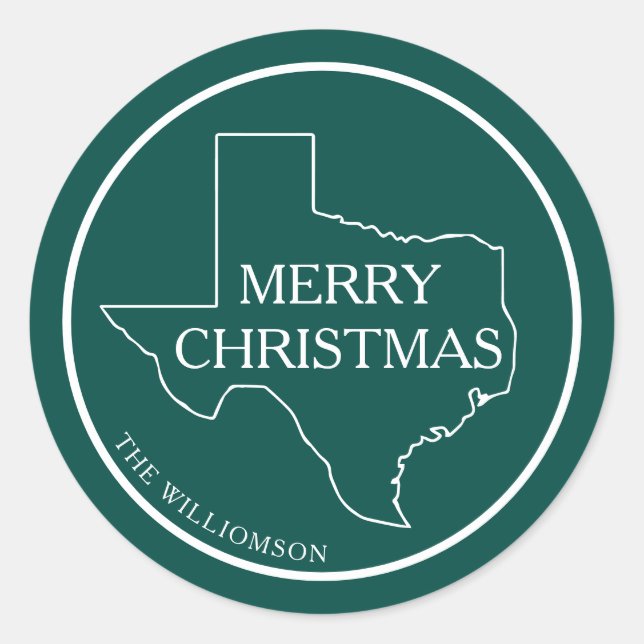 Sticker Rond Adresse de retour du Texas  (Devant)